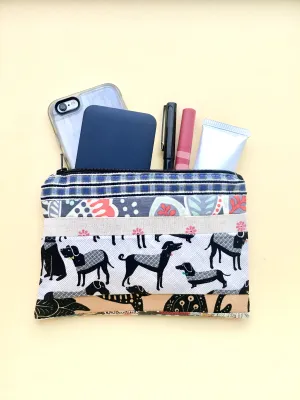 Zipper pouch / makeup bag (Button cube insert)