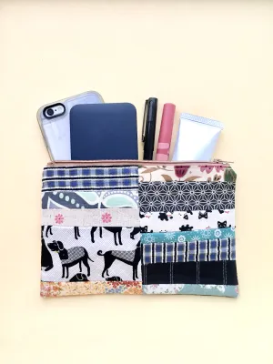 Zipper pouch / makeup bag (Button cube insert)
