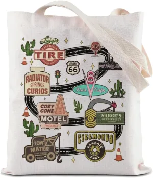 ZJXHPO Cartoon Inspired Tote Bag - Cars Themed Party Gift - Reusable Grocery Shopping Bag