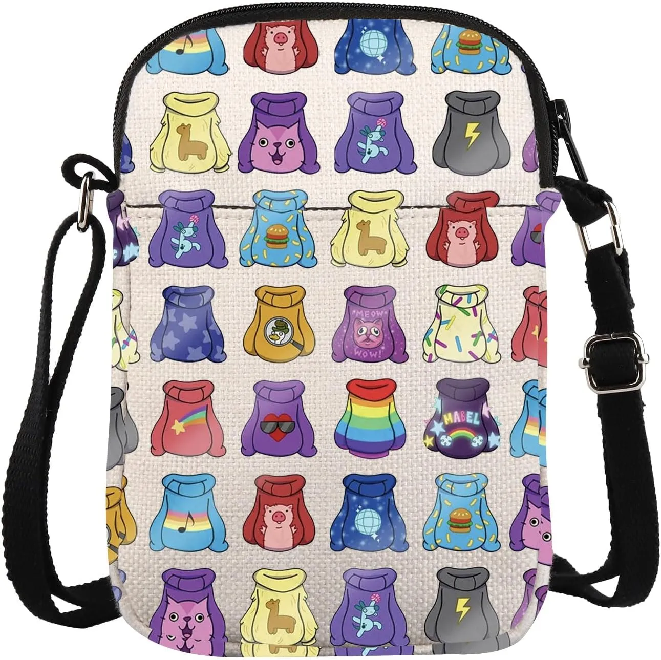 ZJXHPO Cartoon Movie Inspired Cross Body Bag Mabel’s Sweater Messenger Bag Mabel Pines Rainbow Star Shoulder Bag