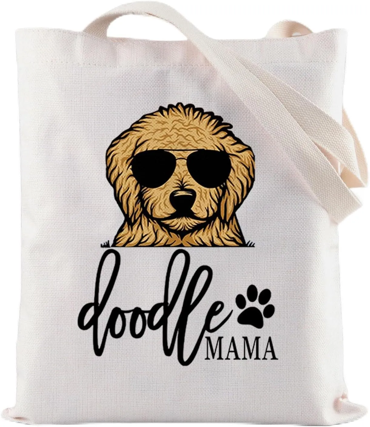 ZJXHPO Golden Doodle Mom Gift Dog Lover Gift Doodle Mama Zipper Pouch Makeup Bag Doodle Canvas Tote Bag (Doodle Tote bag)