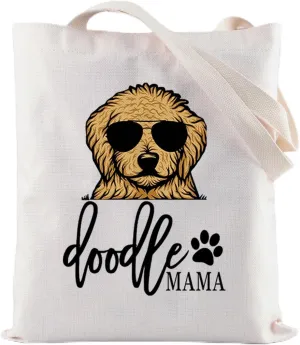 ZJXHPO Golden Doodle Mom Gift Dog Lover Gift Doodle Mama Zipper Pouch Makeup Bag Doodle Canvas Tote Bag (Doodle Tote bag)