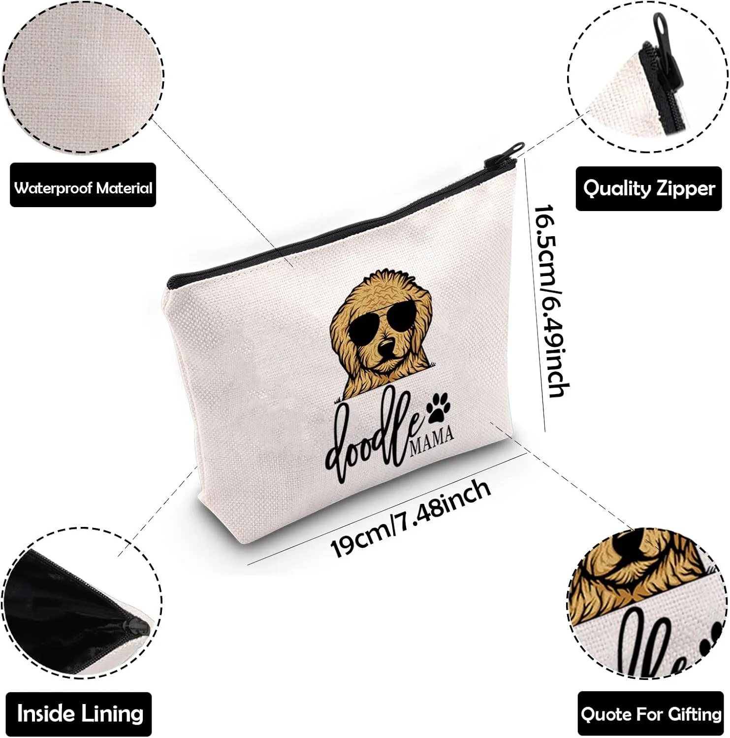 ZJXHPO Golden Doodle Mom Gift Dog Lover Gift Funny Doodle Mama Zipper Pouch Makeup Bag (Doodle Mom)