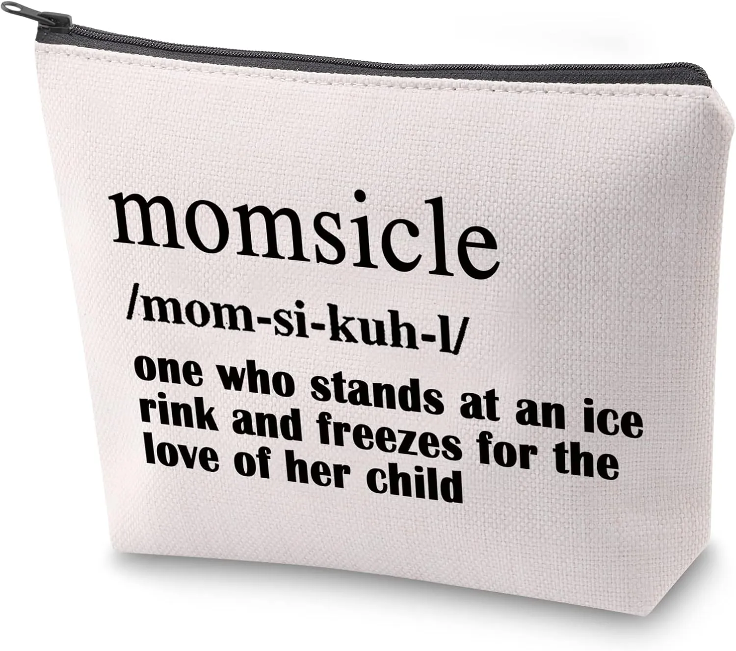 ZJXHPO Hockey Mom Survival Kit Makeup Bag - Momsicle Definition - Mother's Day Gift for Hockey Lover