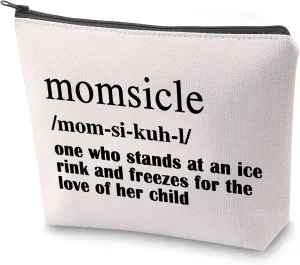 ZJXHPO Hockey Mom Survival Kit Makeup Bag - Momsicle Definition - Mother's Day Gift for Hockey Lover