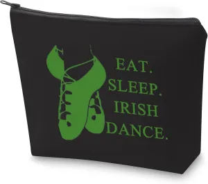 ZJXHPO Irish Dancer Survival Kit - Eat Sleep Dance Makeup Bag With Zipper - Lover Teacher Coach Gift - Team Inspired Gift (BL)