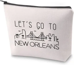 ZJXHPO New Orleans Skyline Cosmetic Bag New Orleans Bachelorette Favors New Orleans Trip Travel Case Let’s Go To New Orleans Travel Gift Souvenir (New Orleans)