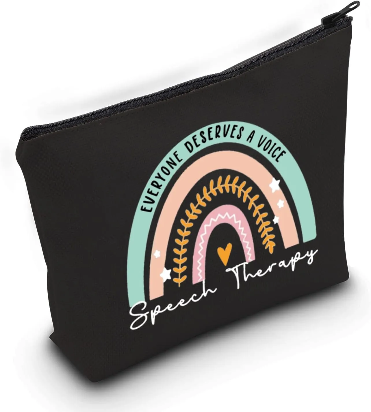 ZJXHPO Rainbow Speech Therapy Cosmetic Bag Everyone Deserve A Voice Speech Therapy Makeup Bag With Zipper SLP Appreciation Gift (BL Speech Therapy)
