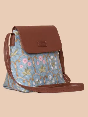 ZOUK Blue Floral Printed Sling Bag
