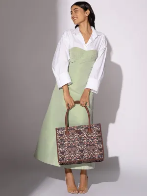 ZOUK Floral Printed Structured Handheld Bag