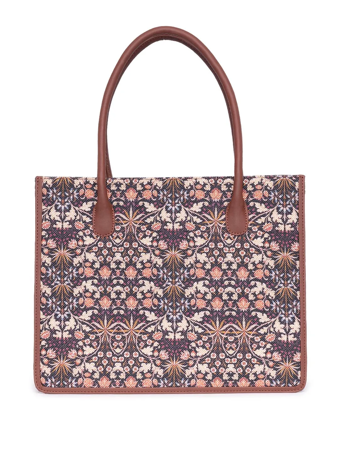 ZOUK Floral Printed Structured Handheld Bag