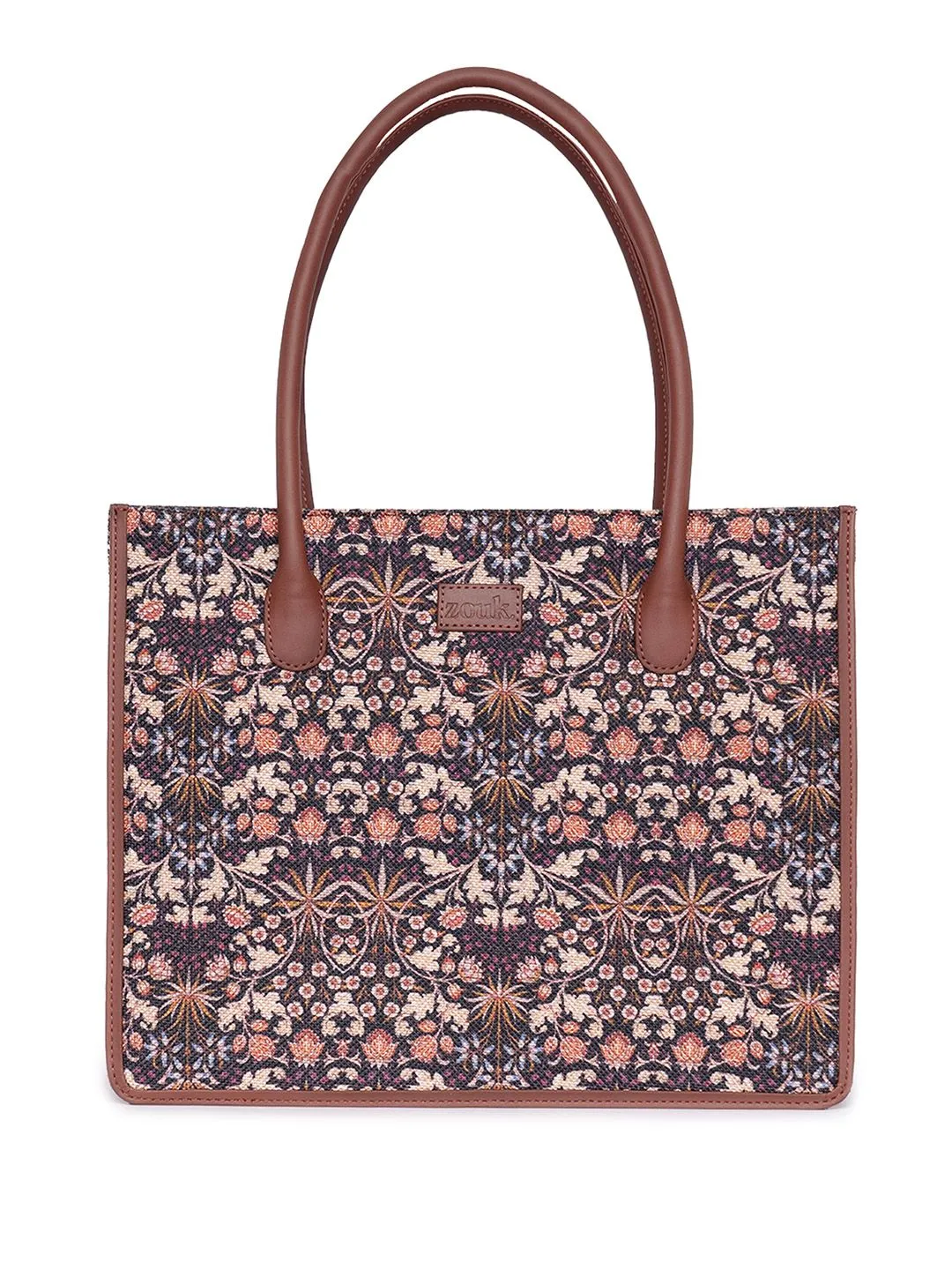 ZOUK Floral Printed Structured Handheld Bag
