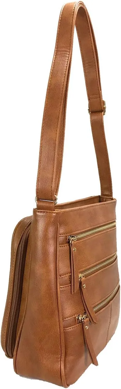 Zzfab Triple Zipper Locking Concealed Carry Crossbody Bag - CCW Concealed Carry Purse
