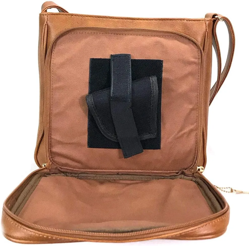 Zzfab Triple Zipper Locking Concealed Carry Crossbody Bag - CCW Concealed Carry Purse